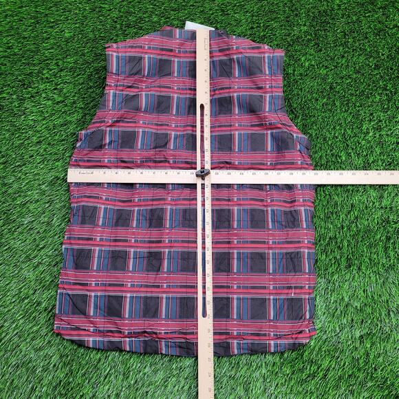 LEVIS Reversible Snap Vest Small 20x27 Blue Plaid Baggy - Picture 5 of 16